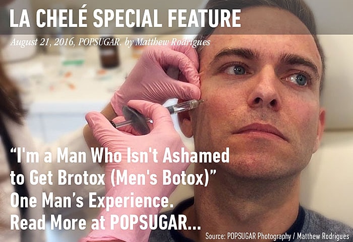 Man receiving Brotox treatment at a clinic.