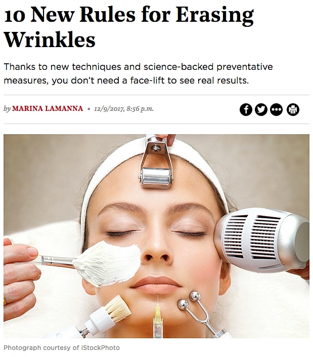 Woman undergoing facial treatment for wrinkle reduction
