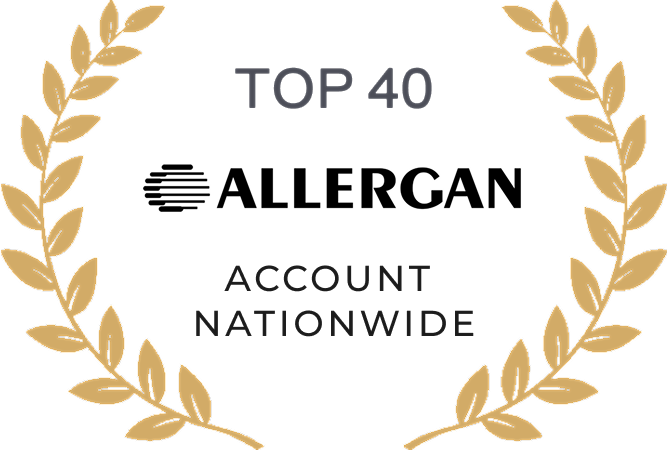 Top 40 nationwide account recognition award badge