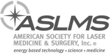 ASLMS logo with tagline on laser medicine and surgery.